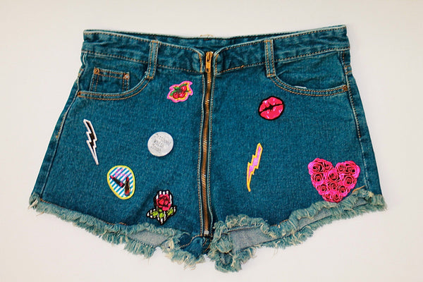 Custom 7ven x Betsey Johnson Patched Shorts #1