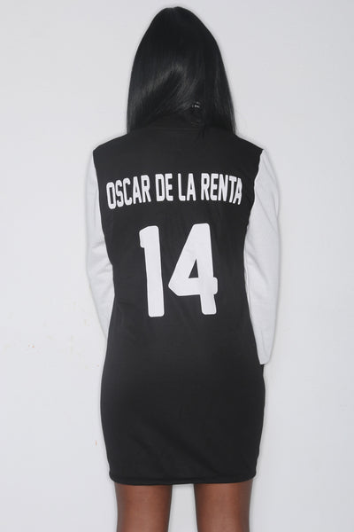 Designer Print Lettermen Jacket "Oscar De La Renta"