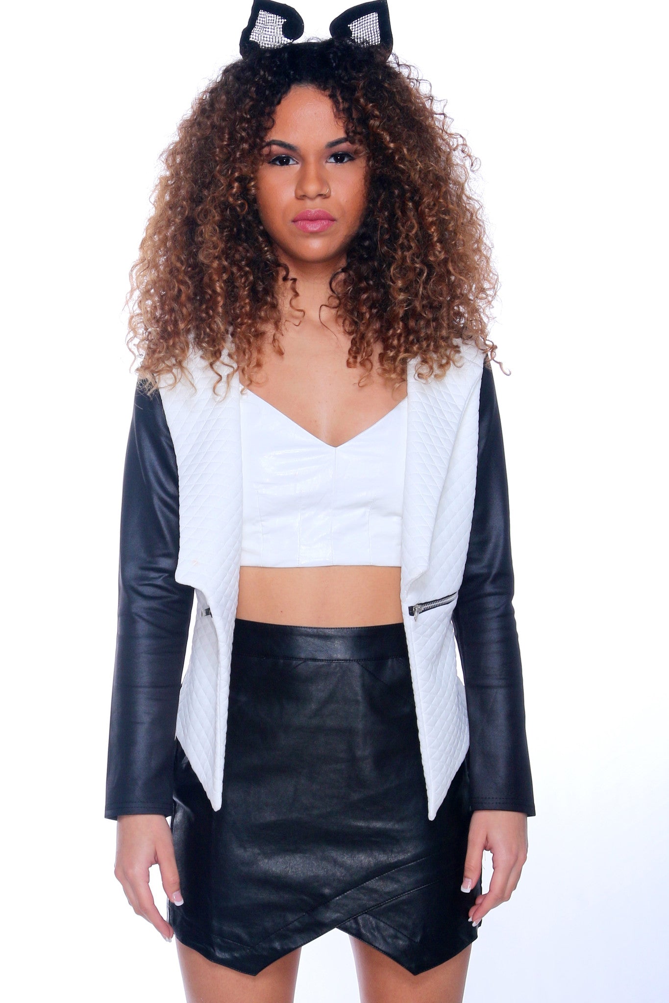 Quilted Black & White Jacket