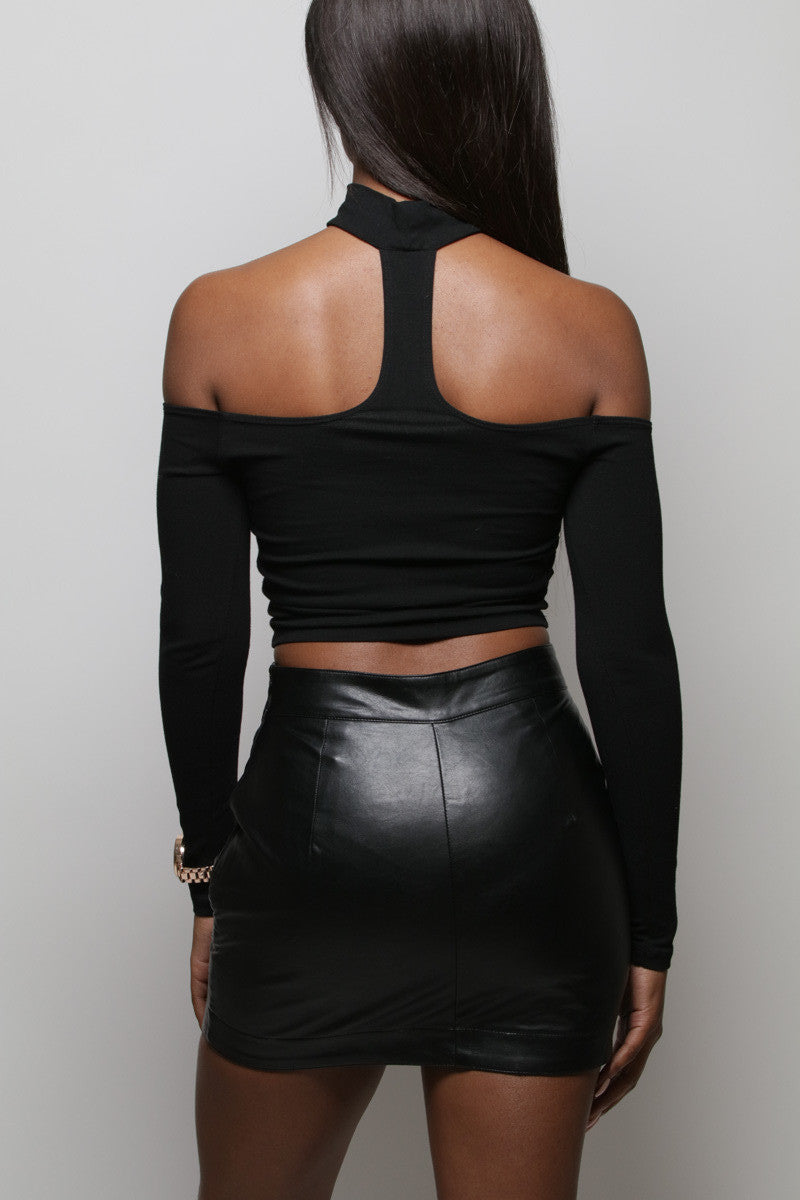 The After Party Black Crop Top