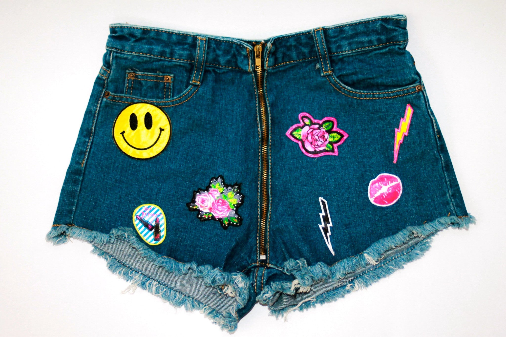 Custom 7ven x Betsey Johnson Patched Shorts #7