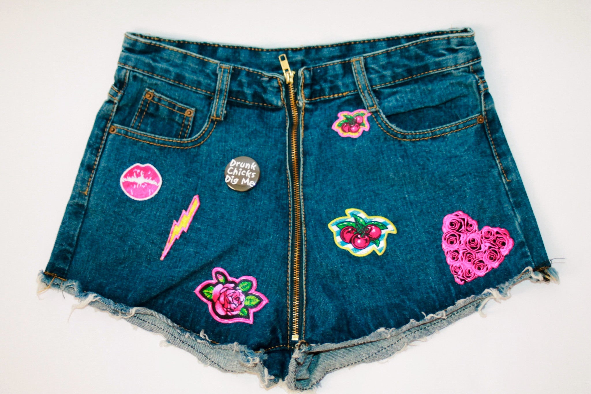 Custom 7ven x Betsey Johnson Patched Shorts #6