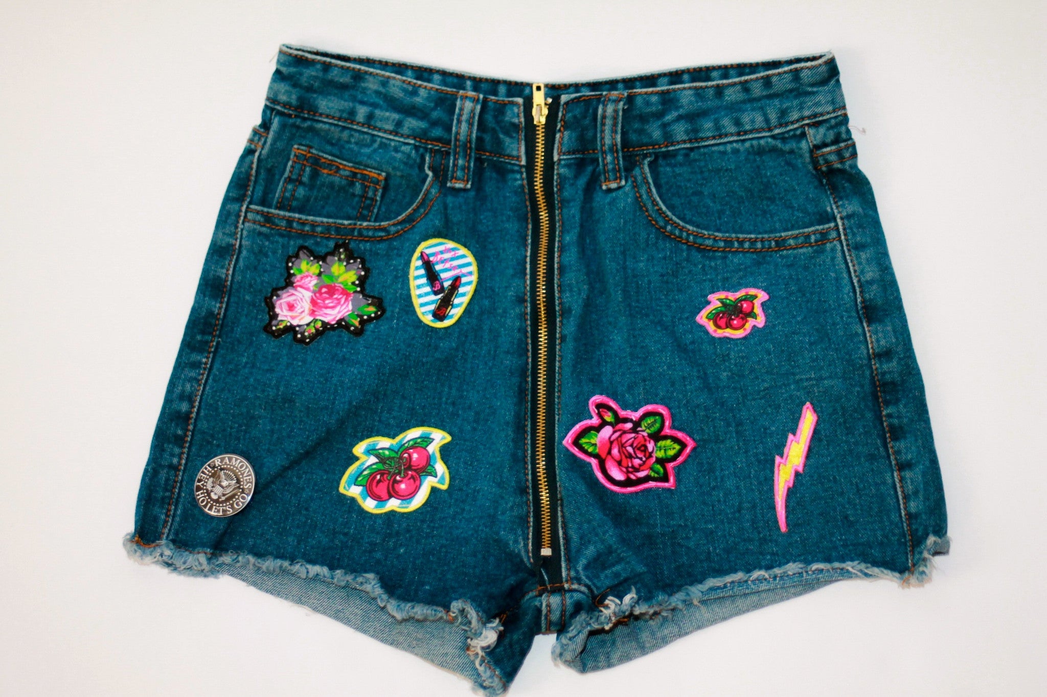 Custom 7ven x Betsey Johnson Patched Shorts #5