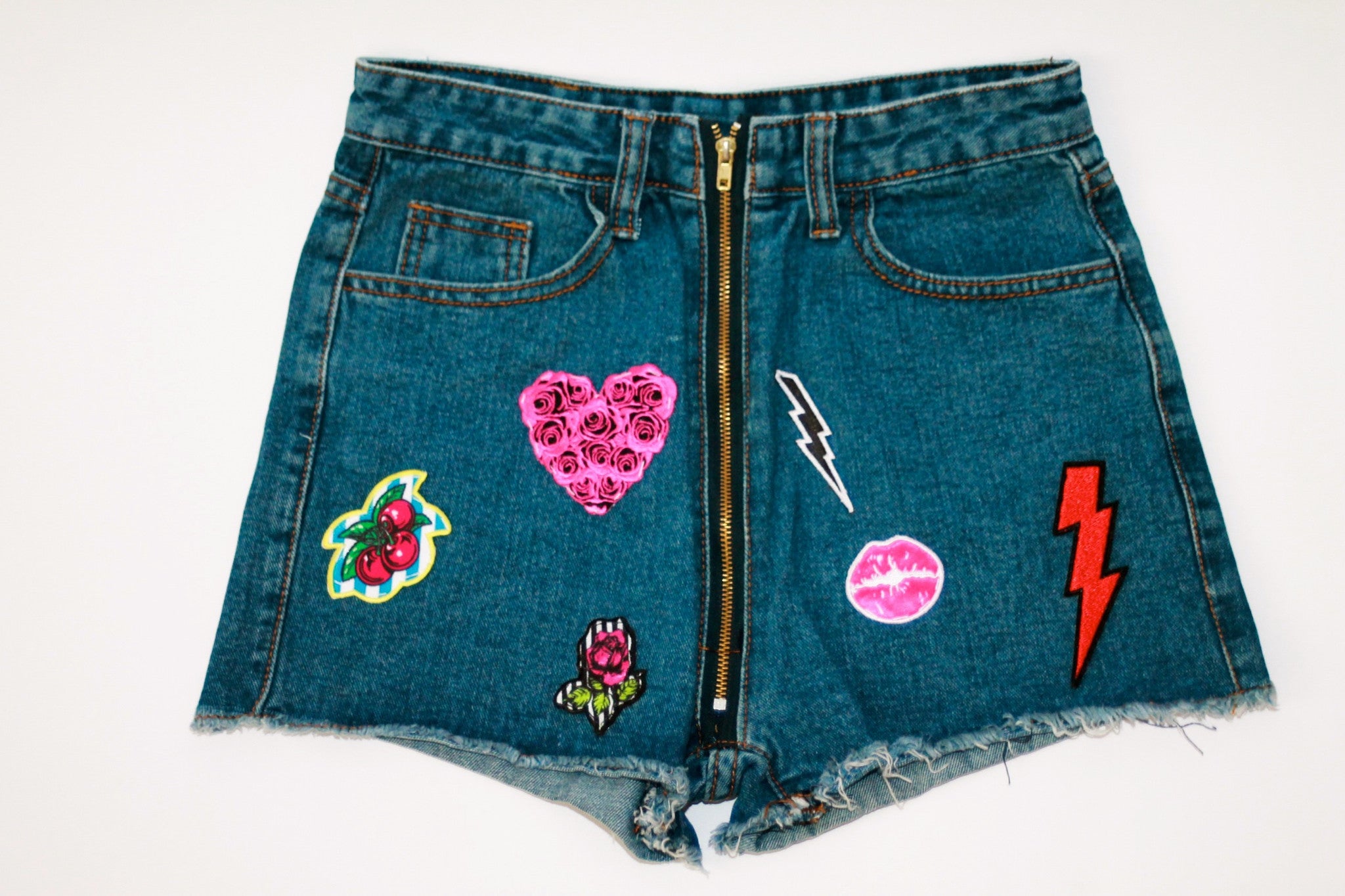 Custom 7ven x Betsey Johnson Patched Shorts #4