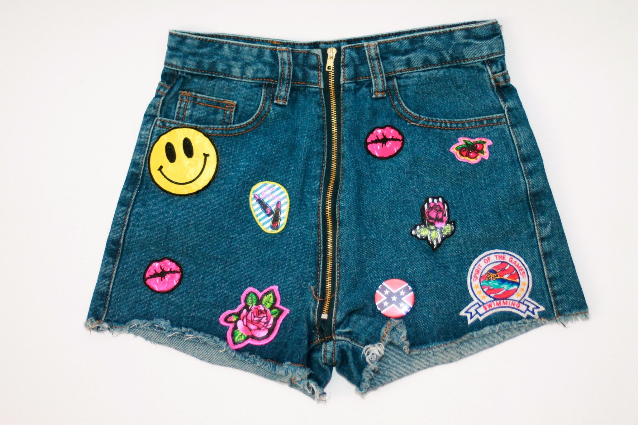 Custom 7ven x Betsey Johnson Patched Shorts #3